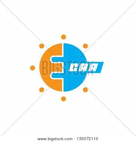 E-car logo eco car color,  concept,  isolated