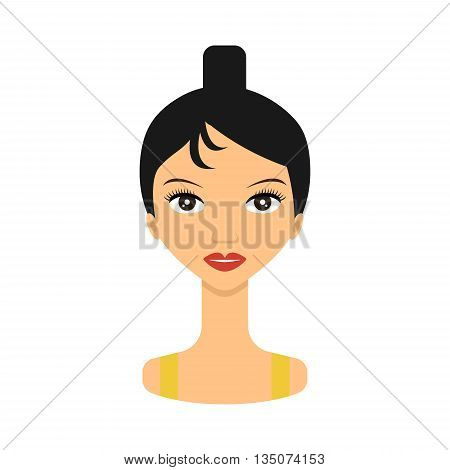 Woman face icon. Face young women - vector stock. Beauty woman avatar.