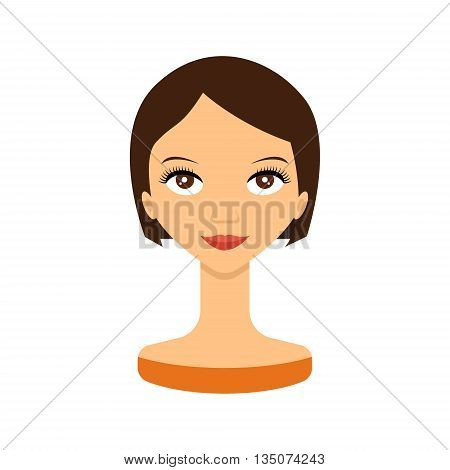 Woman face icon. Face young women - vector stock. Beauty woman avatar.