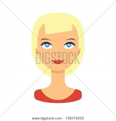 Woman face icon. Face young women - vector stock. Beauty woman avatar.