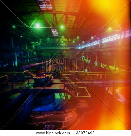 blurred background industrial equipment mining and concentrating plant