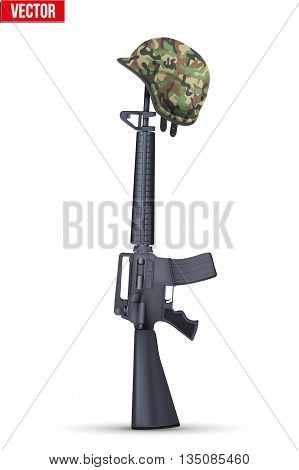 The symbol of a fallen US soldier. Vector Illustration Isolated on white background.