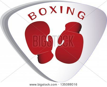 Vector icon. Red boxing gloves. Power sport.