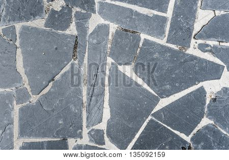 Natural Paving Stone Slabs Flor, Walkway Or Sidewalk Texture.