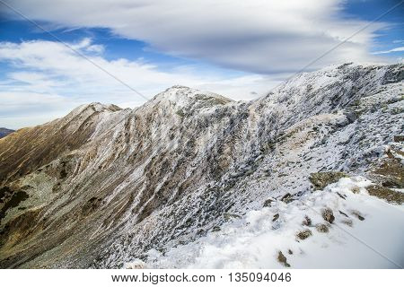 Iezer mountains in romania, in the late autumn