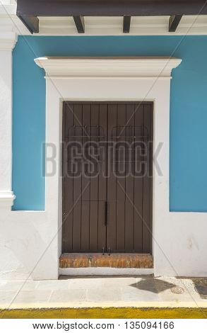 Ornamental door in old San Juan Puerto Rico