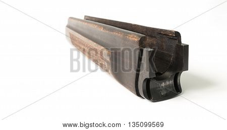 forearm from shotgun close up on a light background