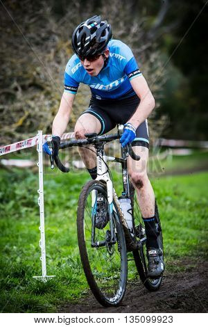 MELBOURNE, AUSTRALIA - JUNE 20: Competitors compete in Rnd 1 of the Dirty Deeds Cyclocross Series 2016