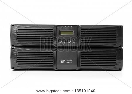 uninterruptible power supply (ups) with reserve battery, isolated on white
