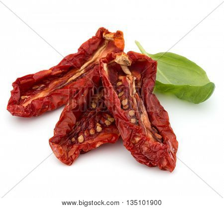 Dried tomatoes isolated on white background cutout