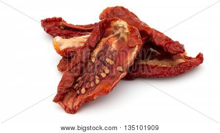 Dried tomatoes isolated on white background cutout