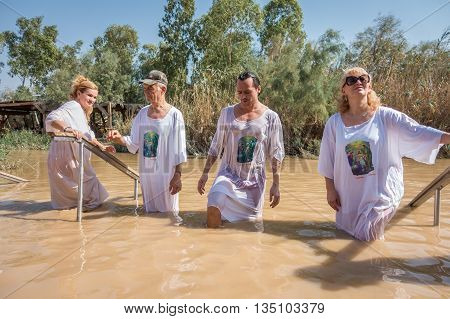 Baptism For Pilgrims In River Of Jordan, The Place Which Is Believed That Jesus Was Baptized