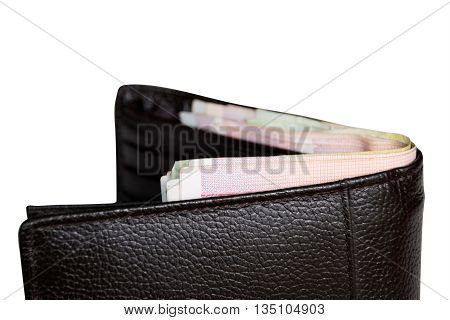Money in Wallet isolate on white background