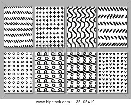 Scribble hand drawing vector textures set. Scribble drawing pattern, scribble doodle sketch, brush stroke texture scribble illustration