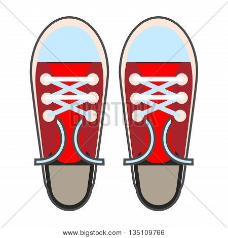 Sneakers vector icon. Colored line icon of sport footwear