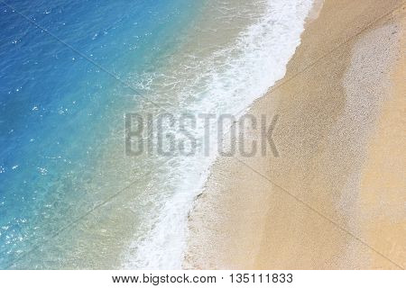Airview of the coast of the azure sea beach Kaputash Turkey