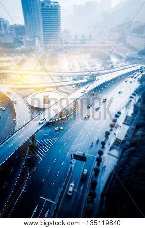 aerial view of chongqing overpass,china.