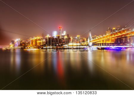 Cityscape of Chongqing at nightÃ¯Â¼?china.