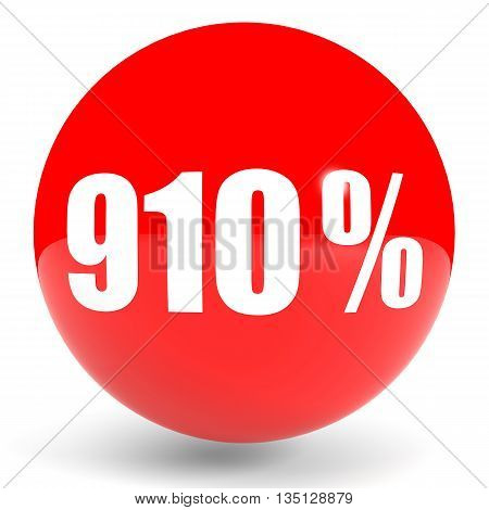 Discount 910 Percent Off. 3D Illustration.