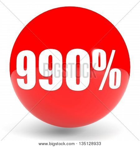 Discount 990 Percent Off. 3D Illustration.