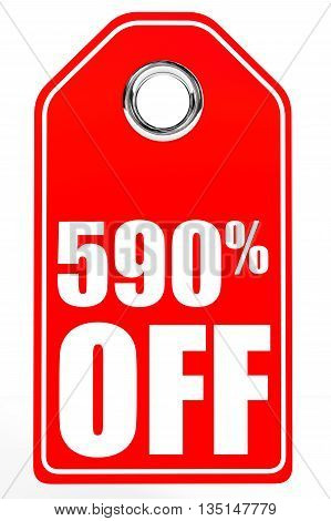 Discount 590 Percent Off. 3D Illustration.