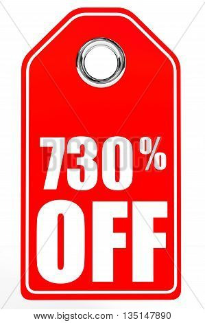 Discount 730 Percent Off. 3D Illustration.