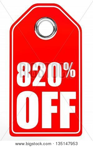 Discount 820 Percent Off. 3D Illustration.