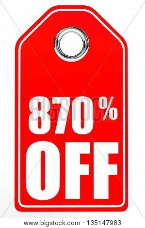 Discount 870 Percent Off. 3D Illustration.