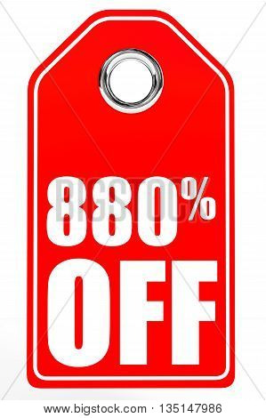 Discount 880 Percent Off. 3D Illustration.