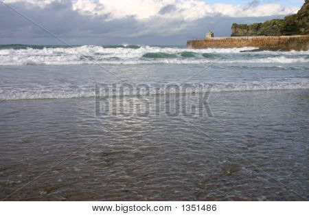 น้ำเข้ามารีบอัพคอร์นวอลล์บีช Portreath