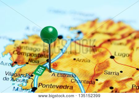 A Estrada pinned on a map of Spain
