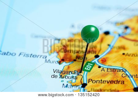 Vilagarcia de Arousa pinned on a map of Spain