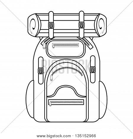 camping backpack over isolated background, vector illustration
