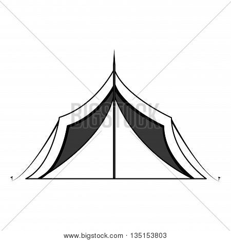 camping tent  with stripes over isolated background, vector illustration