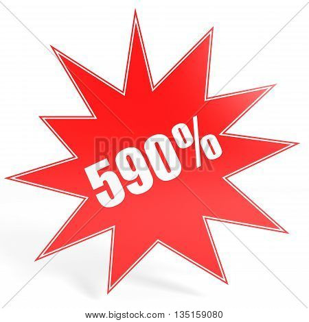 Discount 590 Percent Off. 3D Illustration.