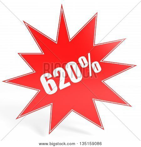 Discount 620 Percent Off. 3D Illustration.