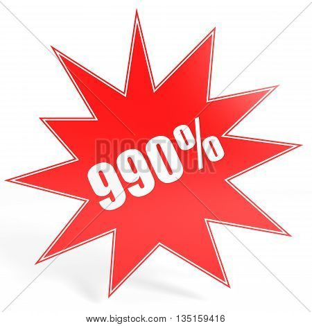 Discount 990 Percent Off. 3D Illustration.