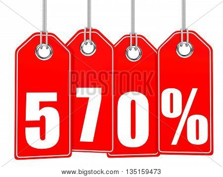 Discount 570 Percent Off. 3D Illustration.