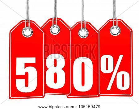 Discount 580 Percent Off. 3D Illustration.