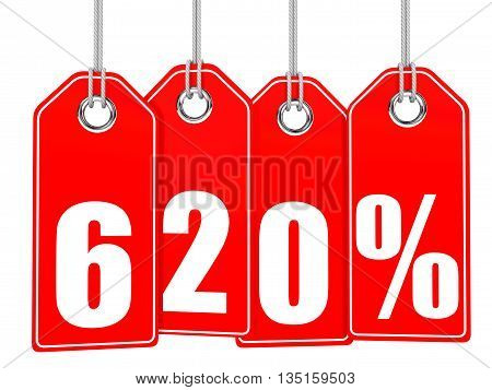 Discount 620 Percent Off. 3D Illustration.