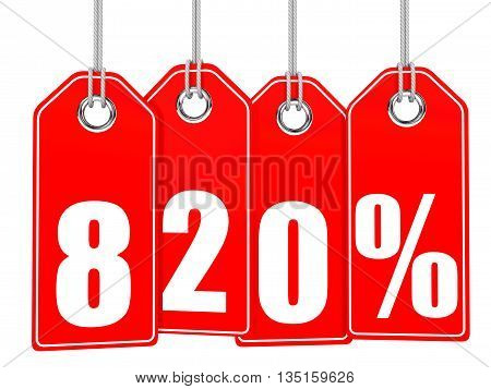 Discount 820 Percent Off. 3D Illustration.