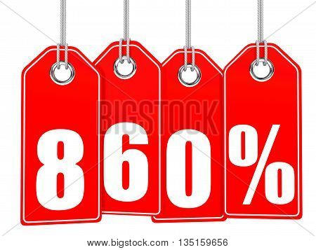 Discount 860 Percent Off. 3D Illustration.