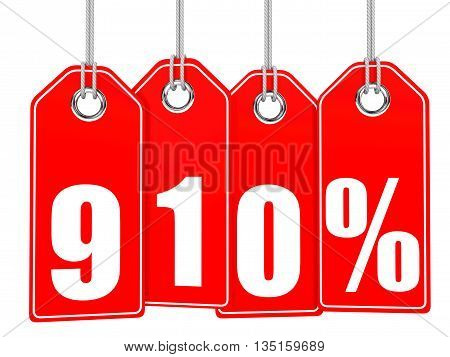 Discount 910 Percent Off. 3D Illustration.