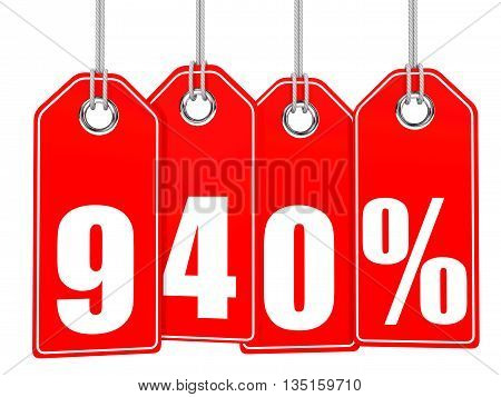 Discount 940 Percent Off. 3D Illustration.