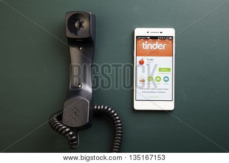 Kuala Lumpur,Malaysia 16th Jun2016, old and new style of communication -tinder