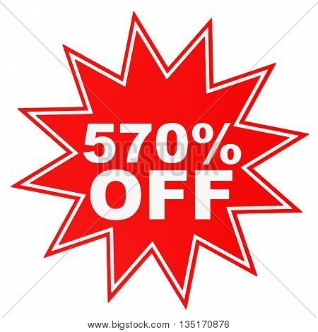 Discount 570 Percent Off. 3D Illustration.
