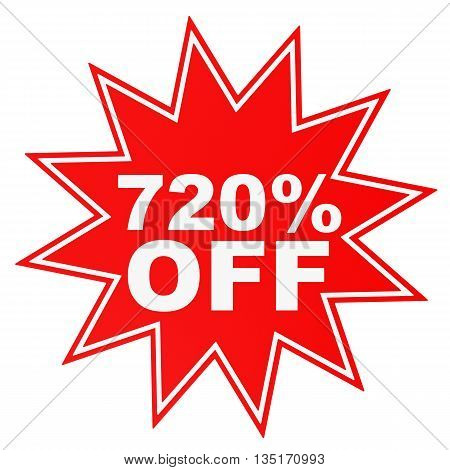 Discount 720 Percent Off. 3D Illustration.