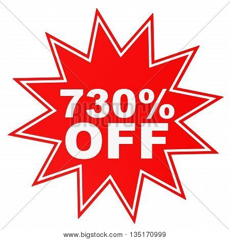 Discount 730 Percent Off. 3D Illustration.