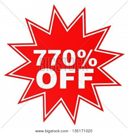 Discount 770 Percent Off. 3D Illustration.