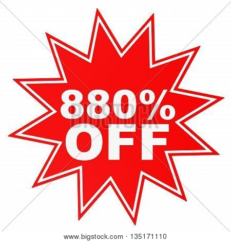 Discount 880 Percent Off. 3D Illustration.